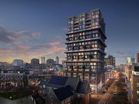 Unieke woontoren met verticale rijtjeshuizen in Rotterdam