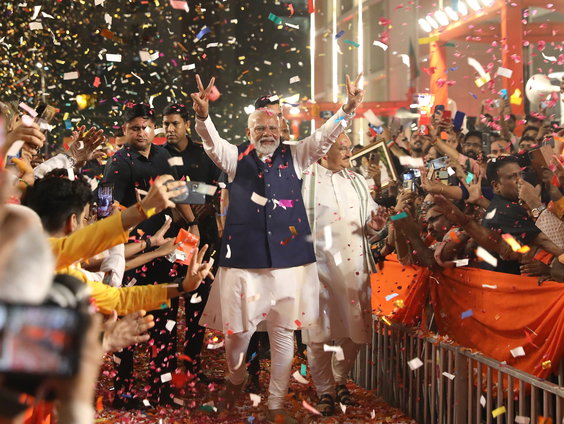 Indiase premier Modi claimt de overwinning