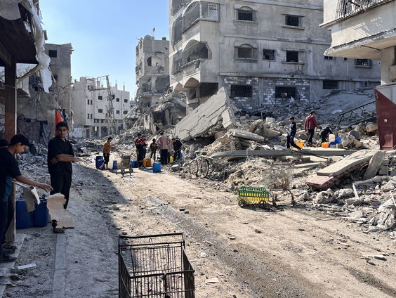 Contact met Palestijnen in het verwoeste Noord-Gaza