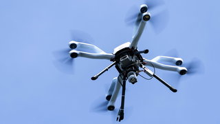 Militaire drones op drone-top in Riga