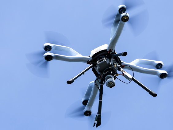 Militaire drones op drone-top in Riga
