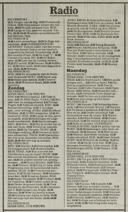 Radio maandag
