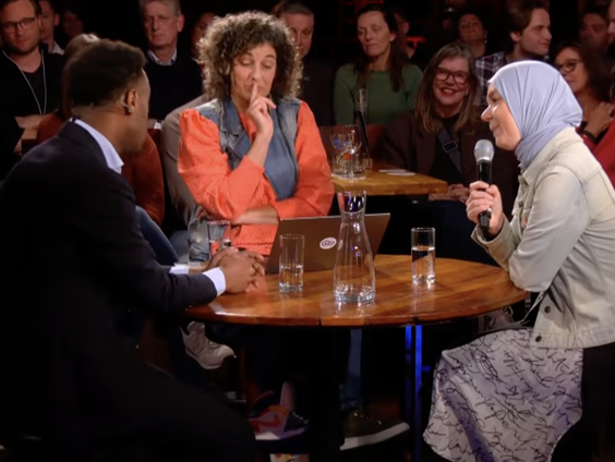 Esmah Lahlah en Habtamu de Hoop in het Politiek Café van Dit is de Dag