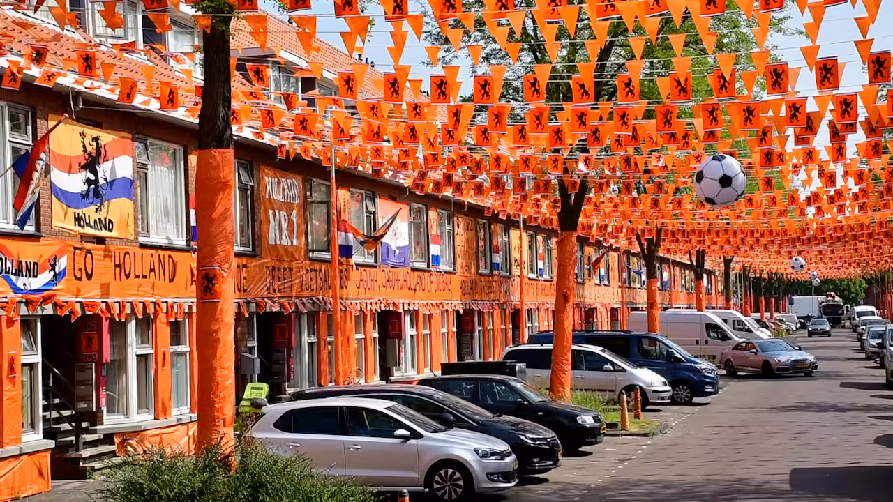 In Den Haag maken ze zich al klaar voor het WK: De Oranjestraat leeft weer op