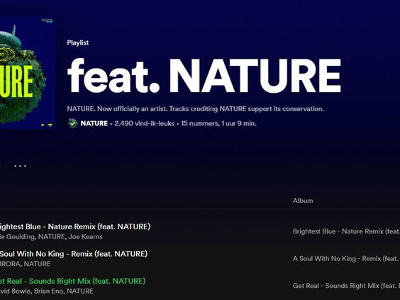 De natuur krijgt muziekroyalty's, wat levert dat op?