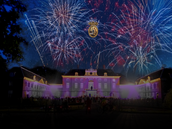 Dansend het nieuwe jaar in tijdens Nieuwjaarsfeest in Slot Zeist