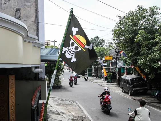 Manga piratenvlag uitgegroeid tot symbool van Indonesisch verzet