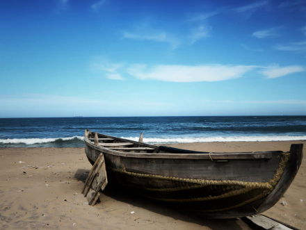 Zeilen naar huis vanaf de andere kant van de wereld