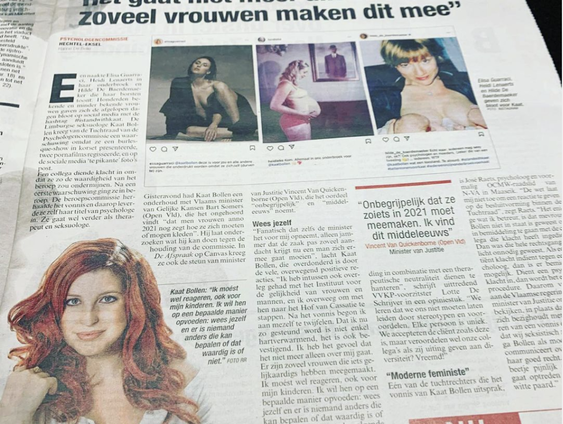 Kaat Bollen is geschorst als psycholoog omdat ze zich online 'te sexy' zou kleden