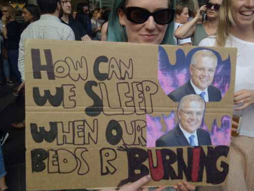 Hans is bij de grote demonstratie in Sydney tegen de klimaatproblematiek