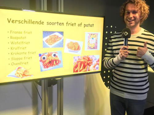 Mark geeft een spreekbeurt over Friet