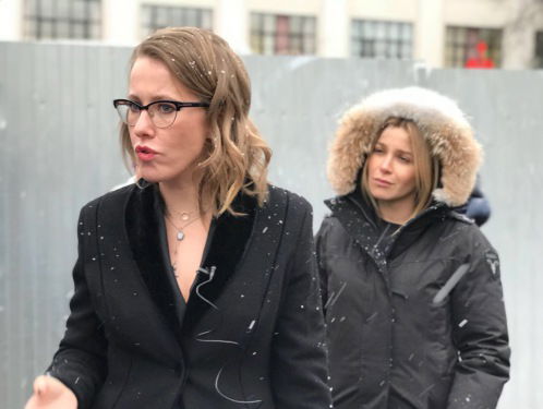 Victoria Koblenko volgde Russische presidentskandidaat Ksenia Sobchak