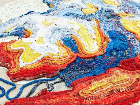 Iris van Hagen maakt tapijt om bezoekers na te laten denken over verdwijnende gletsjers