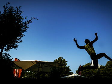 Verspringen op het plein