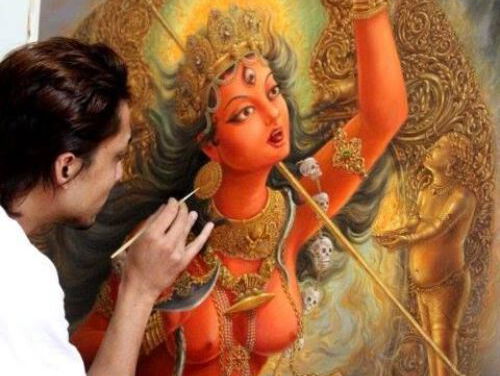 Boeddha met een iPhone