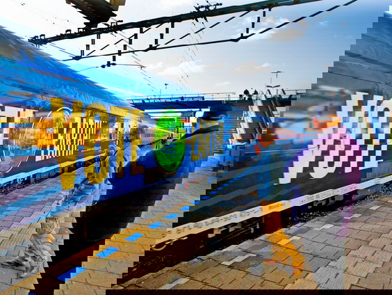 Klimaattrein naar klimaattop in Schotland