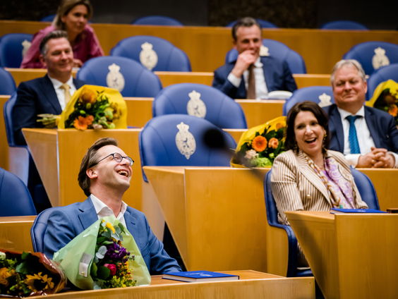 CU-Kamerlid Joël Voordewind en SP-Kamerlid Ronald van Raak nemen afscheid