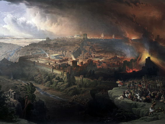 De vernietiging van de Tempel van Ezra en Herodes