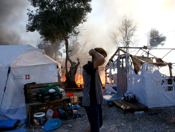 13.000 migranten dakloos na brand in opvangkamp Moria