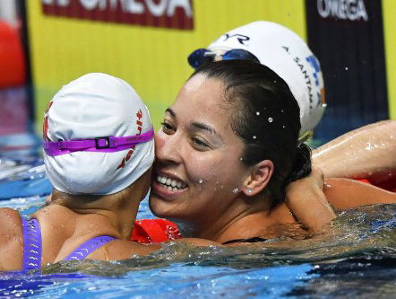 Ranomi Kromowidjojo dolblij met haar nieuwe wereldrecord