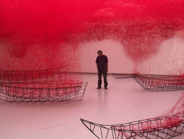 Verwarrende draadjeskunst Japanse kunstenares