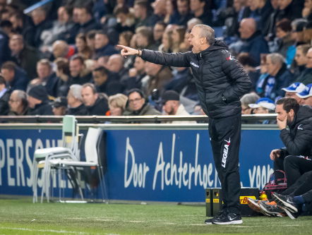 NEC-trainer Adrie Bogers na de 3-1 winst bij de Graafschap