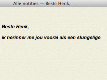 Een brief van Evert ten Napel voor Henk Groener