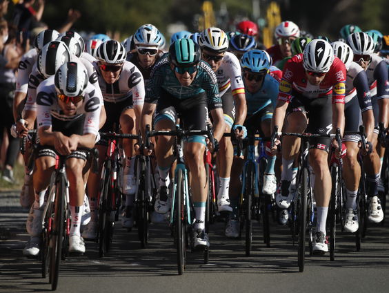 Sloveens waaieren naar gele tui-drager Primoz Roglic