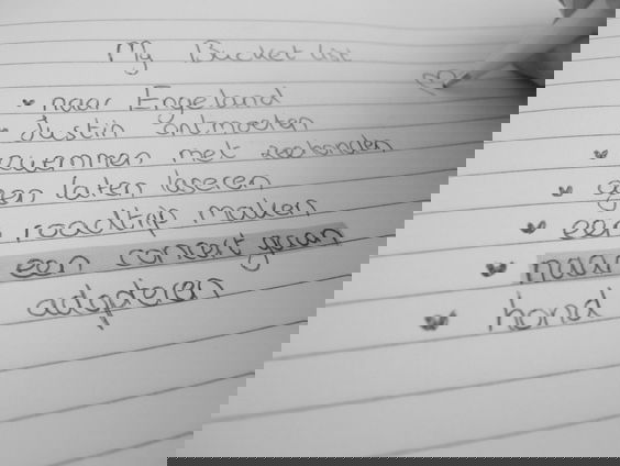 "Wat staat er op jouw bucketlist?"