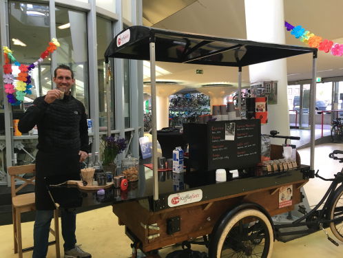 Koffie zetten op de fiets!