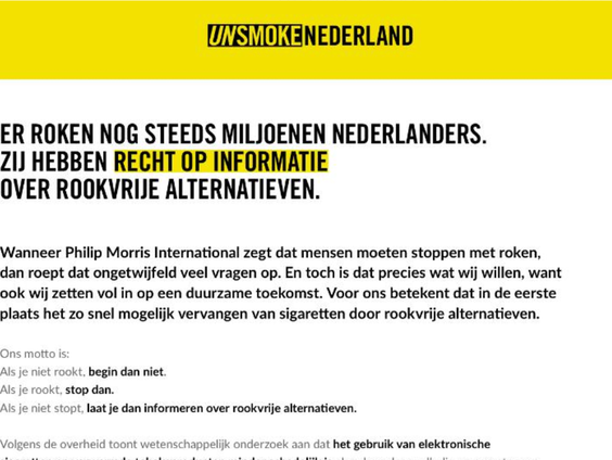 Philip Morris met paginagrote advertentie in de krant: slimme zet?
