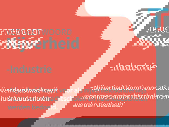 Het vergeetwoord: nijverheid