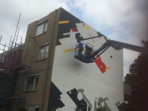 Muurschildering in De Stijl