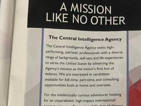 A mission like no other: vacature bij de CIA