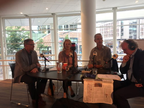 Esther de Lange (CDA), Arie Slob (CU) en Han Busker (FNV)