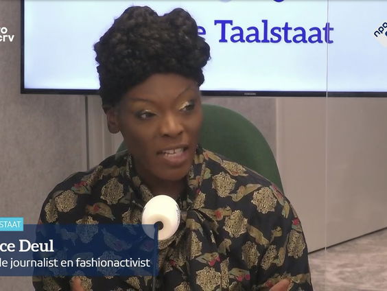 Fashionactivist Janice Deul in Lang Leve de Nederlandse Taal