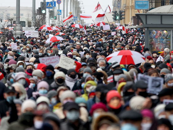 Demonstranten in Belarus weten van geen opgeven