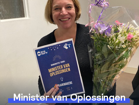 Nynke Vlieger genomineerd voor minister van Oplossingen