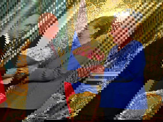 Persconferentie Merkel en Poetin