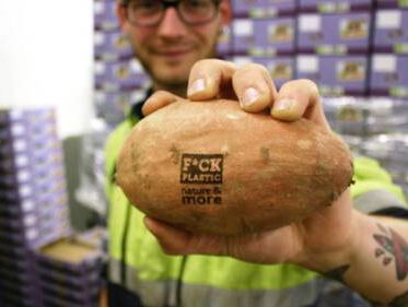 Brandmerk op groente en fruit moet plastic vervangen