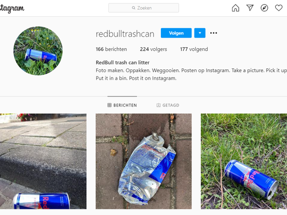 Instagram-account met blikjes in de natuur