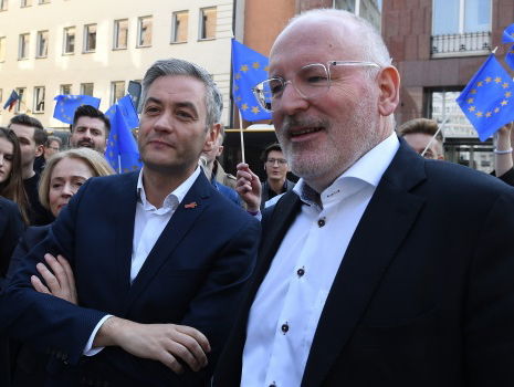 Frans Timmermans in Polen voor campagne Europese Parlementsverkiezingen