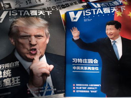 Donald Trump ontvangt Chinese president