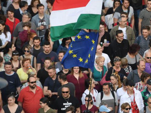 Demonstratie in Boedapest