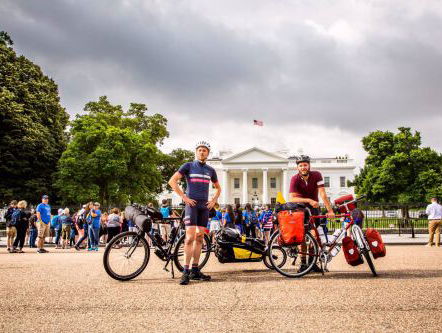 Amerikafietsers Bas van Oort en Lowie van Oers