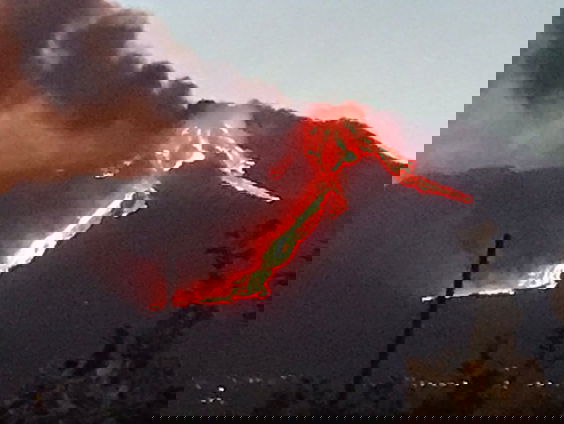 Luisteraar Corina zag de uitbarsting de vulkaan op Sicilië vanaf haar balkon