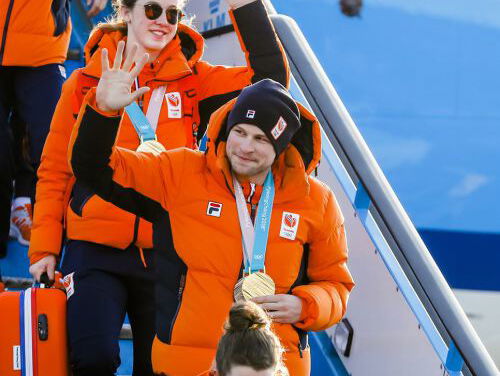 Arno Leblanc bij de huldiging van onze sporters