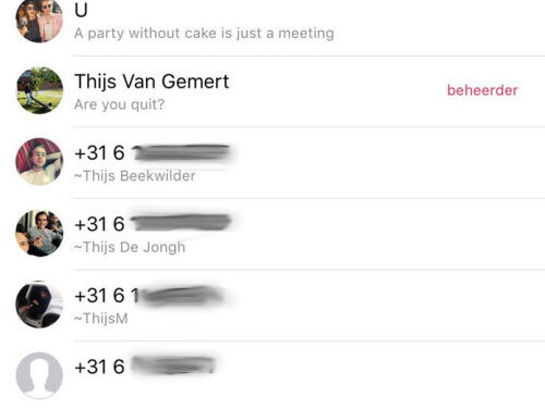 257 Thijssen in één WhatsAppgroep!