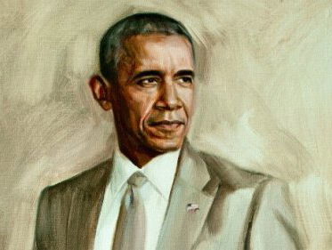 Edwin maakte een schilderij van Obama en gaat viraal