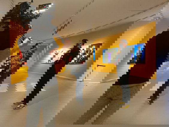 Op deze foto in de Stones-tentoonstelling is fotograaf Andy het trotste